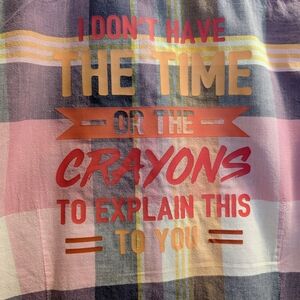 Upcycle American Eagle Outfitters Pink & Yellow Plaid Shirt Medium 17 Pit to Pit